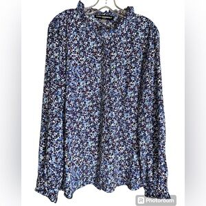Karl Lagerfeld Paris Purple Blue Floral Blouse